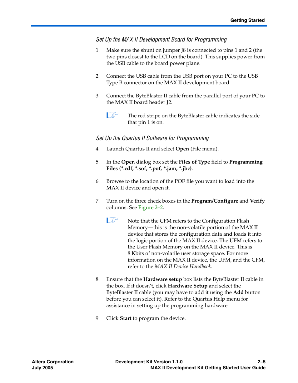 Set up the quartus ii software for programming | Altera MAX II User Manual | Page 13 / 38