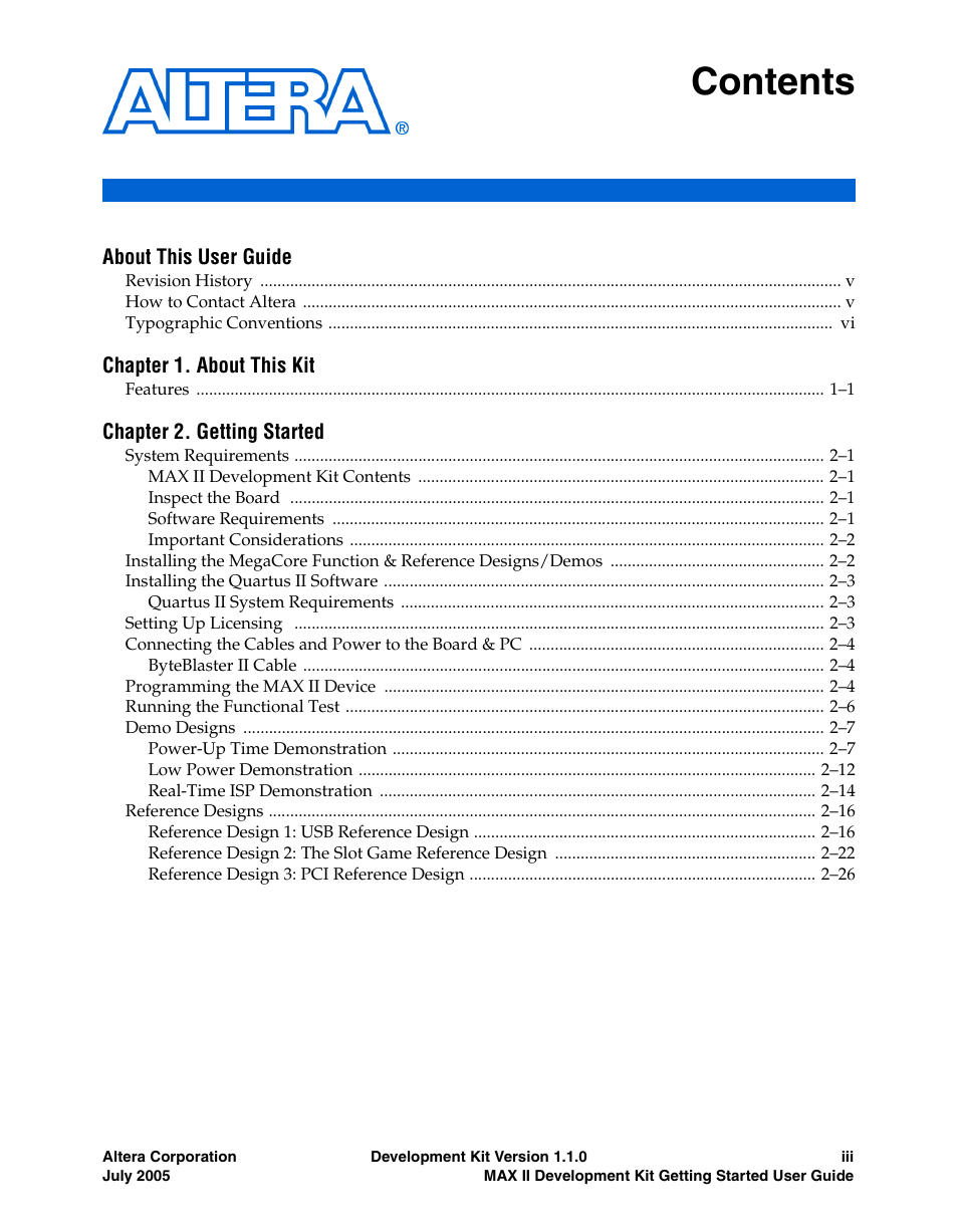 Altera MAX II User Manual | Page 3 / 38