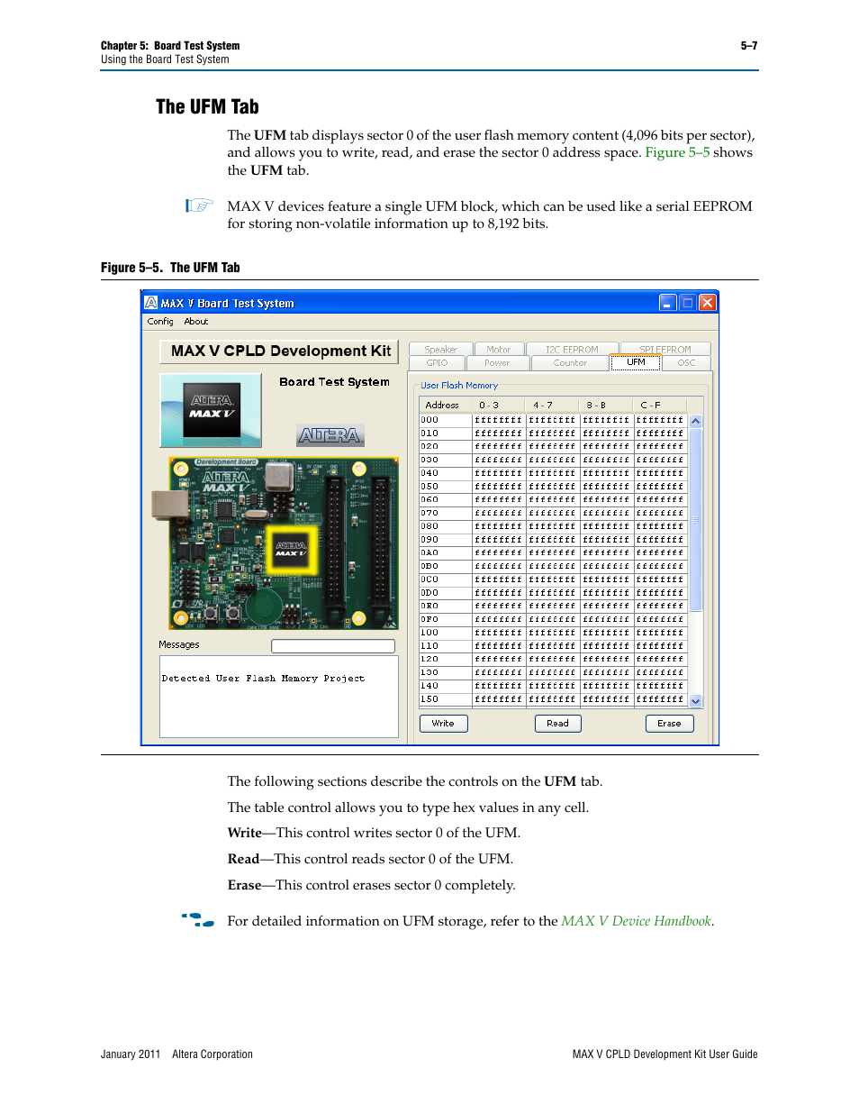 The ufm tab, The ufm tab –7 | Altera MAX V CPLD User Manual | Page 21 / 30