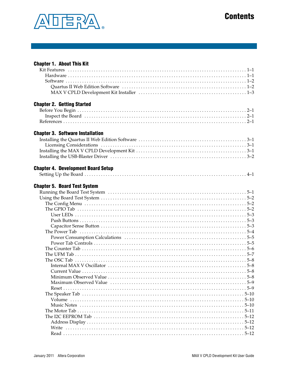 Altera MAX V CPLD User Manual | Page 3 / 30