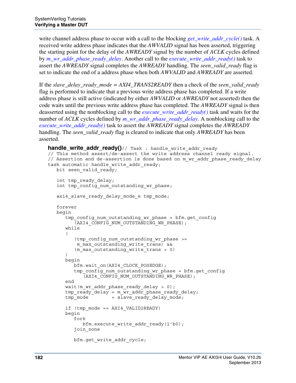 Altera Mentor Verification IP Altera Edition AMBA AXI3/4TM User Manual | Page 200 / 783