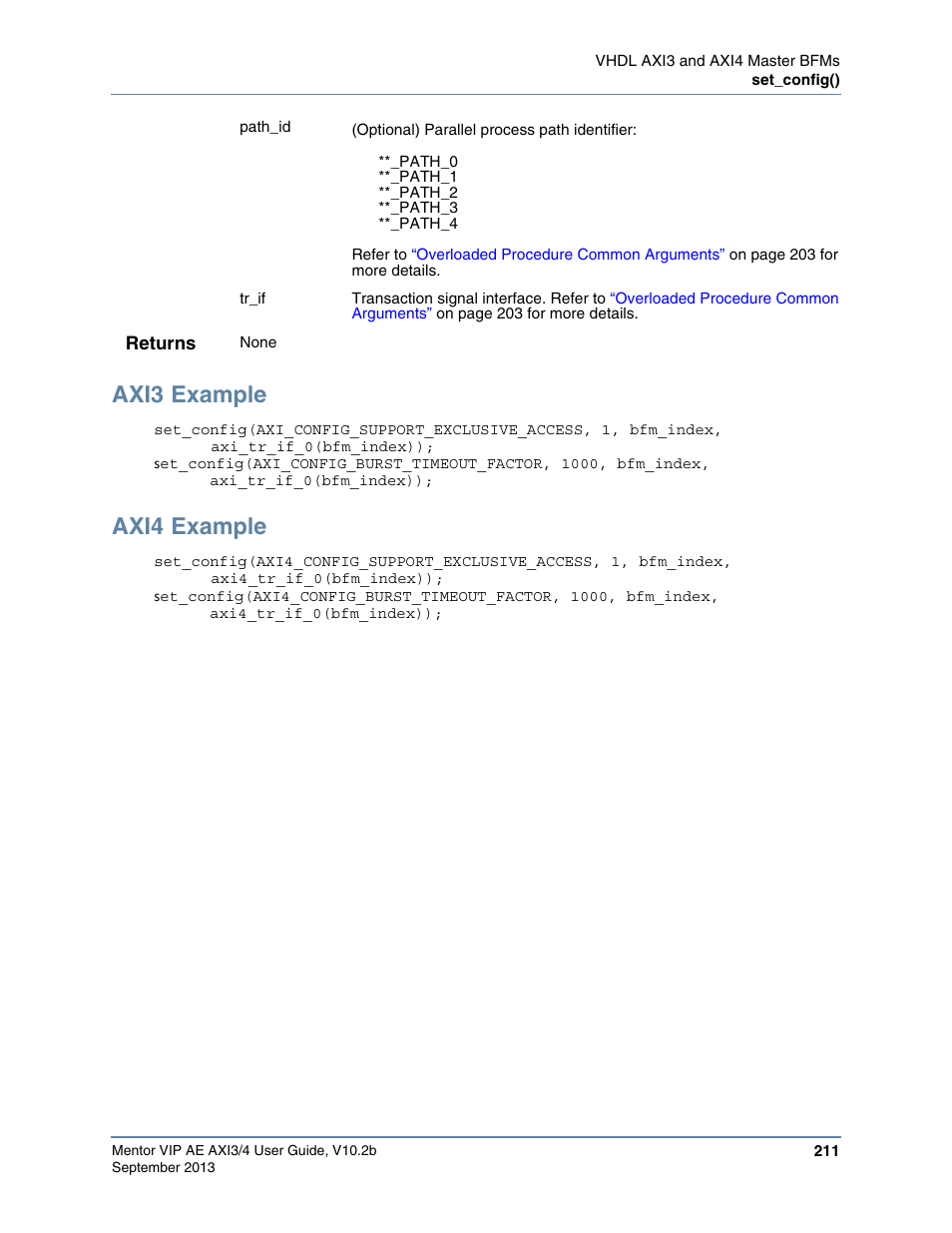 Axi3 example, Axi4 example | Altera Mentor Verification IP Altera Edition AMBA AXI3/4TM User Manual | Page 229 / 783