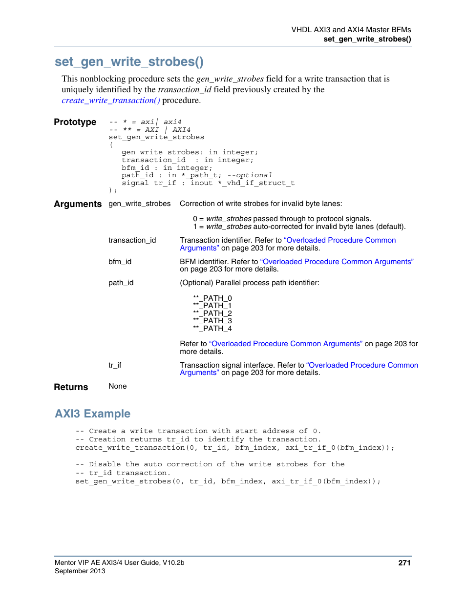 Set_gen_write_strobes(), Axi3 example | Altera Mentor Verification IP Altera Edition AMBA AXI3/4TM User Manual | Page 289 / 783