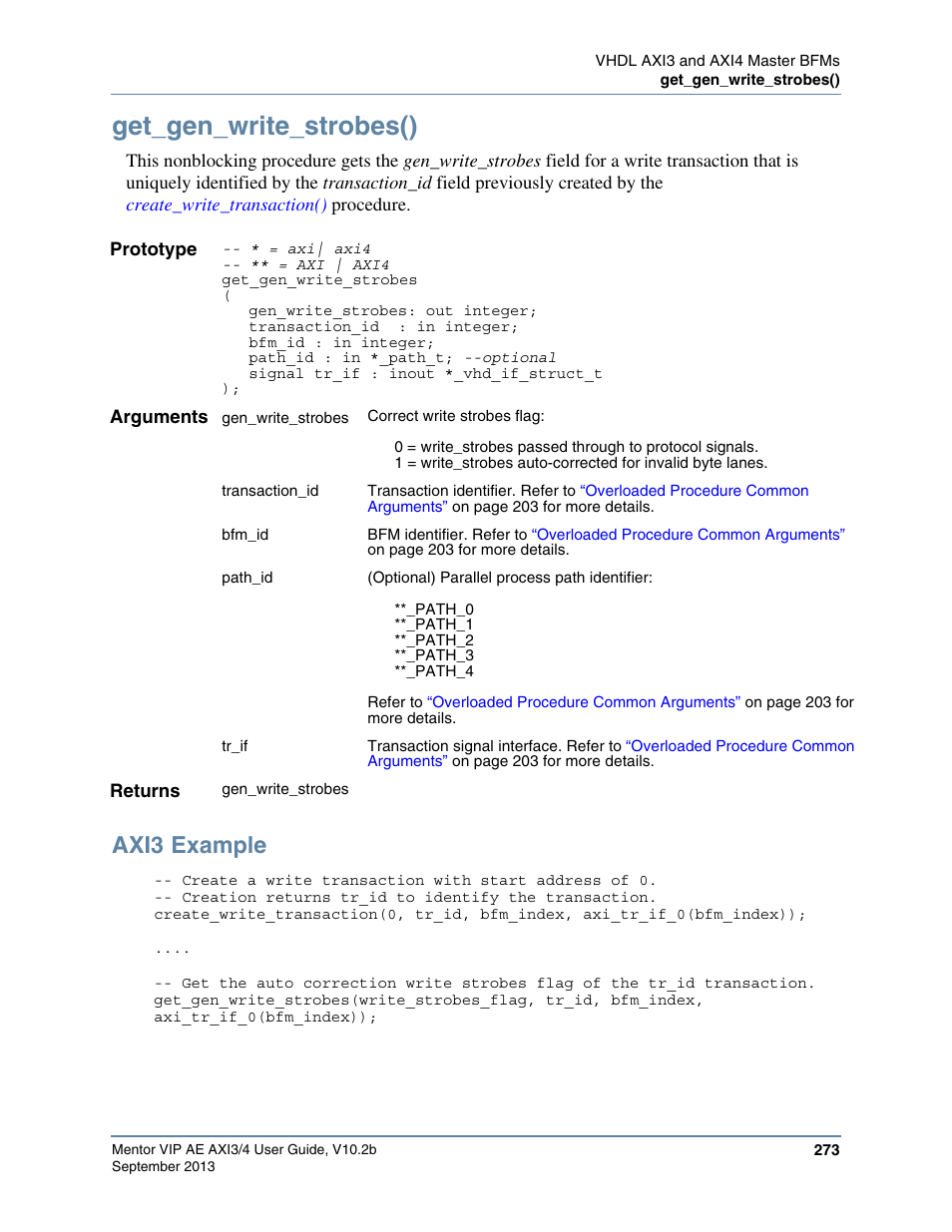Get_gen_write_strobes(), Axi3 example | Altera Mentor Verification IP Altera Edition AMBA AXI3/4TM User Manual | Page 291 / 783