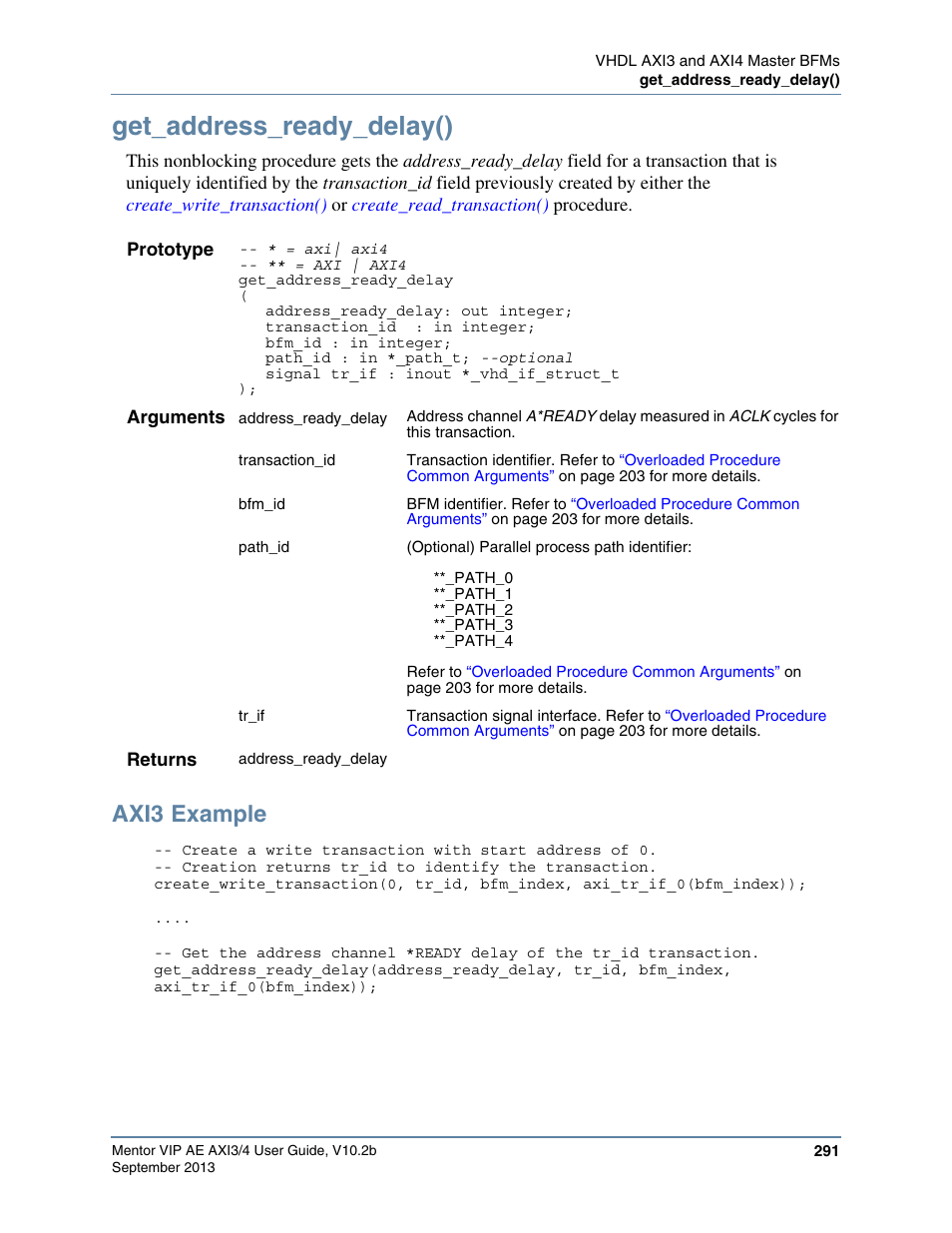 Get_address_ready_delay(), Axi3 example | Altera Mentor Verification IP Altera Edition AMBA AXI3/4TM User Manual | Page 309 / 783