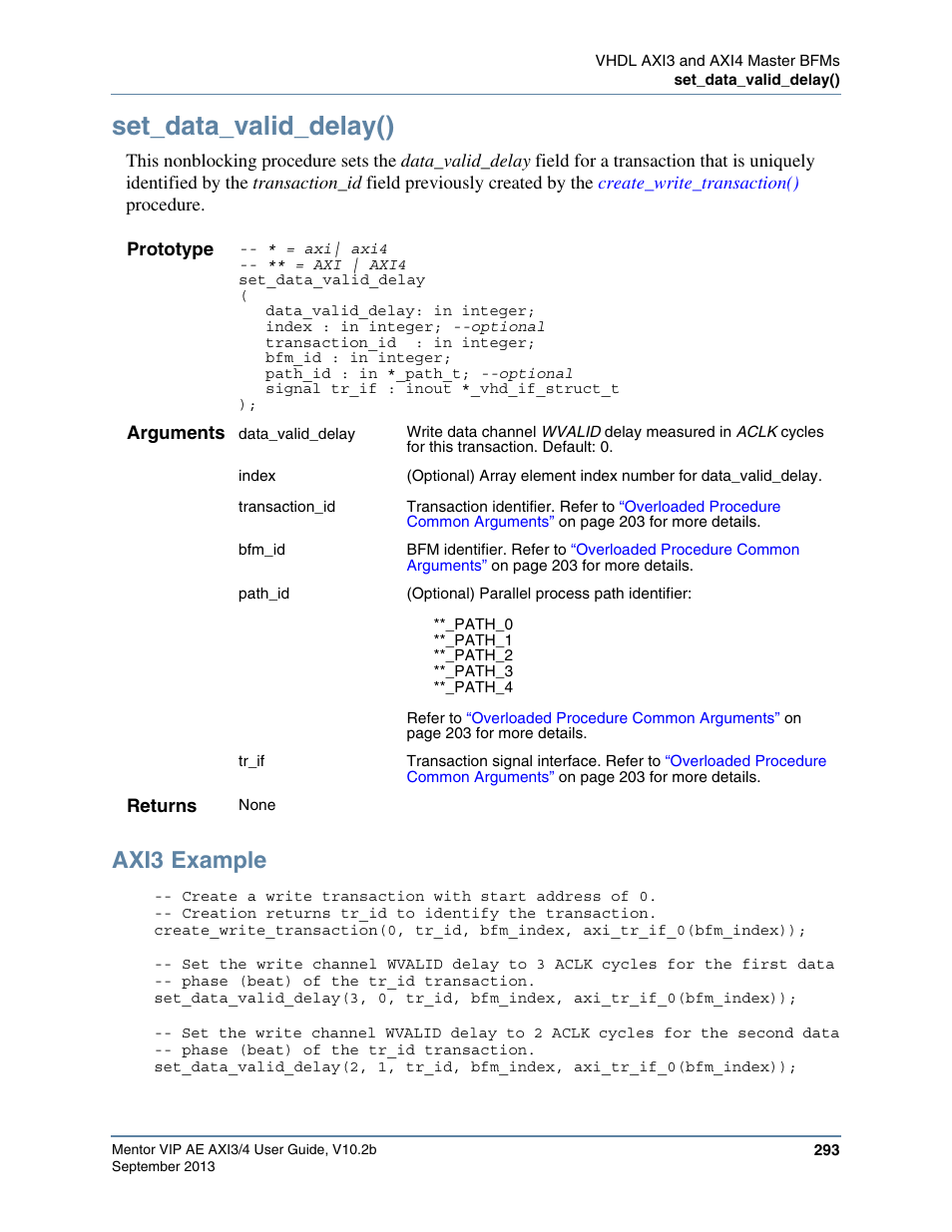 Set_data_valid_delay(), Axi3 example | Altera Mentor Verification IP Altera Edition AMBA AXI3/4TM User Manual | Page 311 / 783