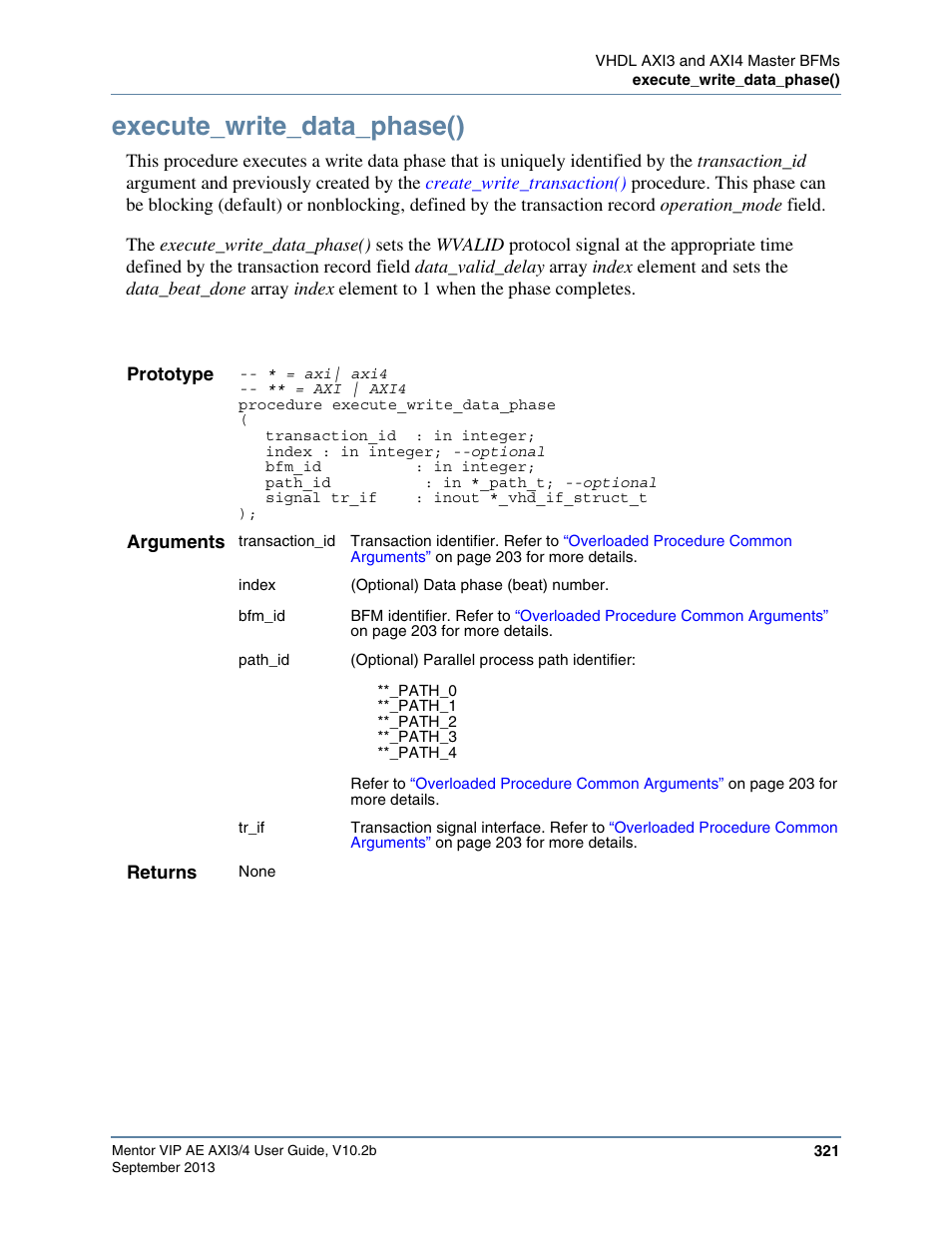 Execute_write_data_phase(), Procedure for each beat of | Altera Mentor Verification IP Altera Edition AMBA AXI3/4TM User Manual | Page 339 / 783