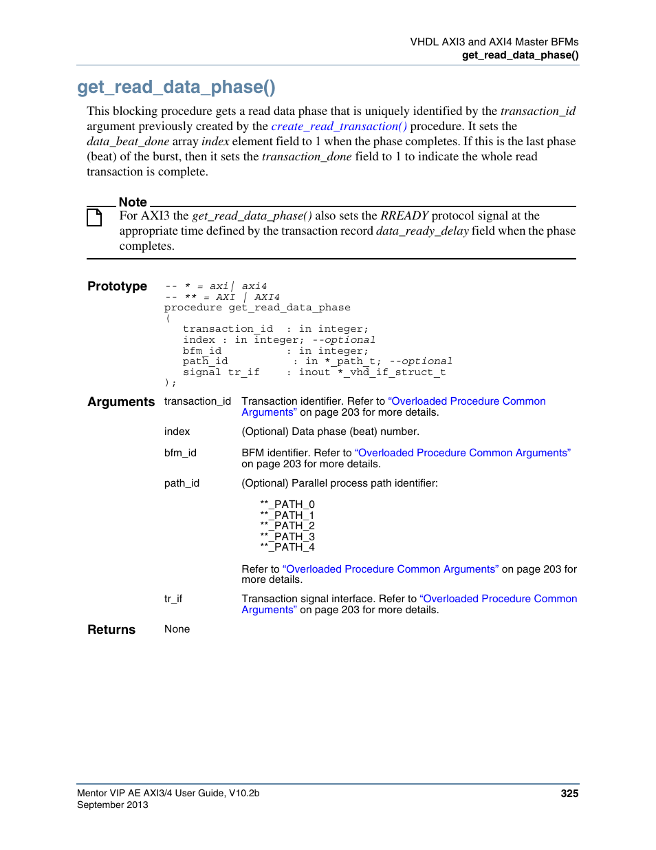 Get_read_data_phase() | Altera Mentor Verification IP Altera Edition AMBA AXI3/4TM User Manual | Page 343 / 783