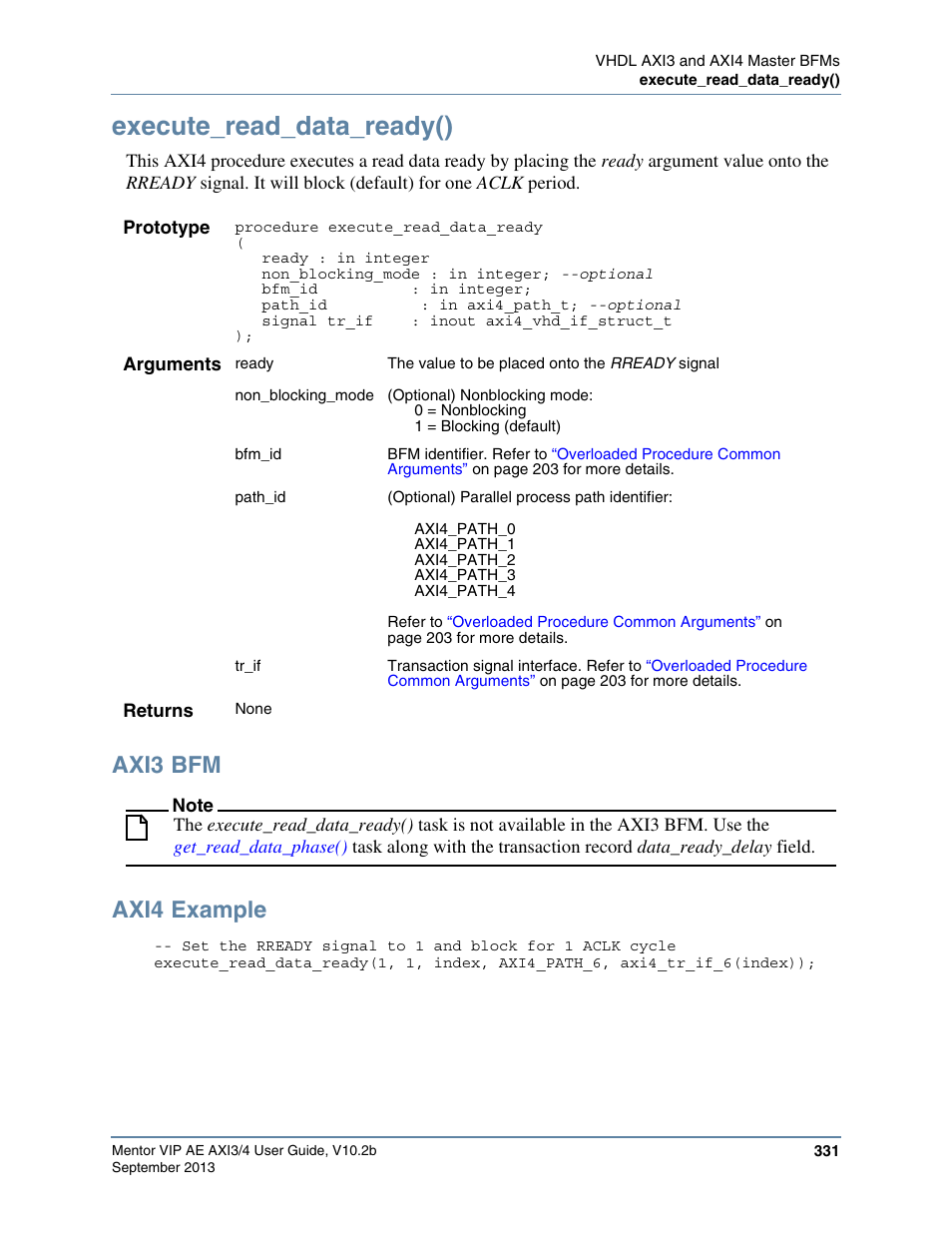 Execute_read_data_ready(), Axi3 bfm, Axi4 example | Altera Mentor Verification IP Altera Edition AMBA AXI3/4TM User Manual | Page 349 / 783