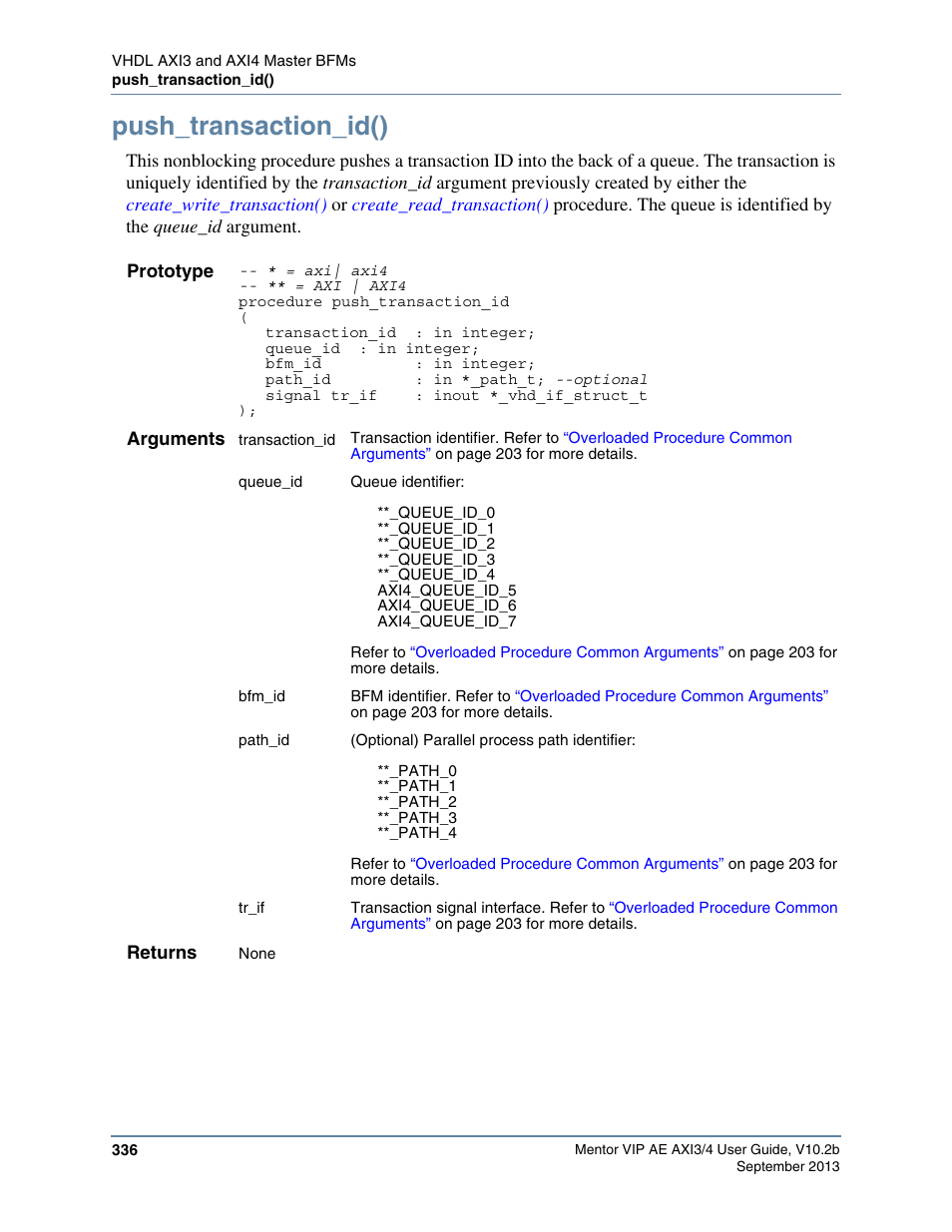 Push_transaction_id() | Altera Mentor Verification IP Altera Edition AMBA AXI3/4TM User Manual | Page 354 / 783