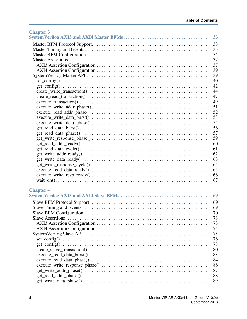Altera Mentor Verification IP Altera Edition AMBA AXI3/4TM User Manual | Page 4 / 783