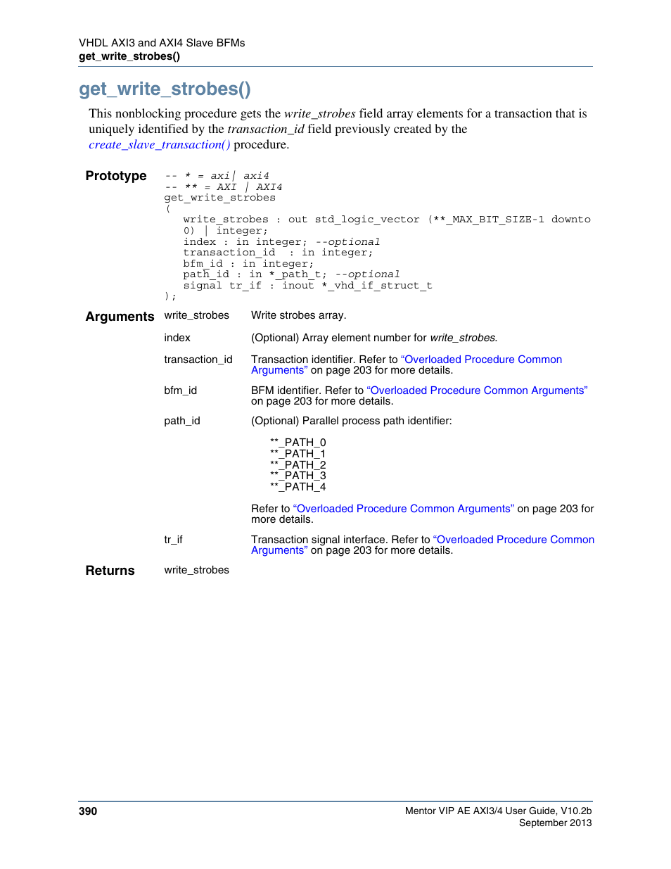 Get_write_strobes() | Altera Mentor Verification IP Altera Edition AMBA AXI3/4TM User Manual | Page 410 / 783