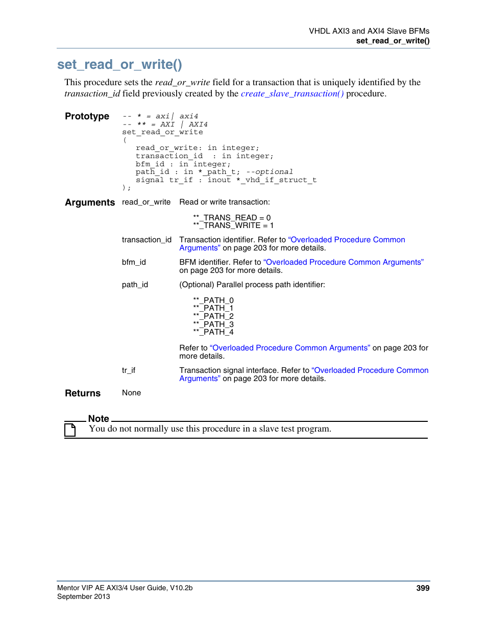 Set_read_or_write() | Altera Mentor Verification IP Altera Edition AMBA AXI3/4TM User Manual | Page 419 / 783
