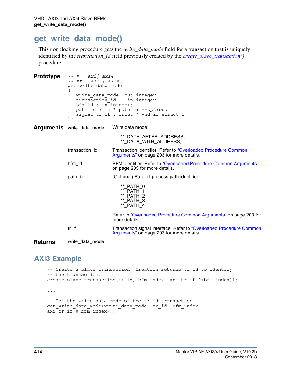 Get_write_data_mode(), Axi3 example | Altera Mentor Verification IP Altera Edition AMBA AXI3/4TM User Manual | Page 434 / 783