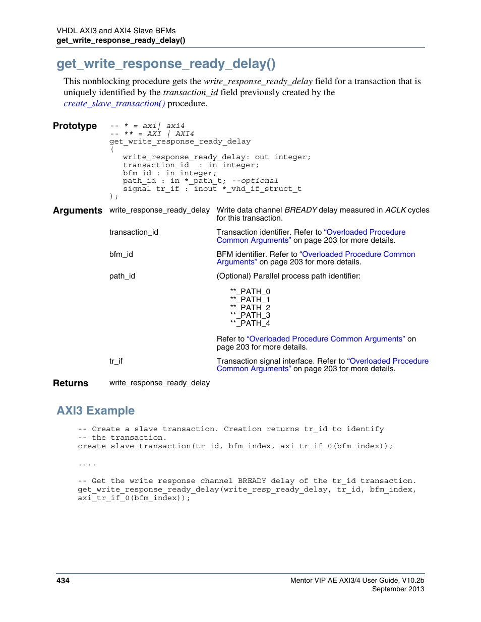 Get_write_response_ready_delay(), Axi3 example | Altera Mentor Verification IP Altera Edition AMBA AXI3/4TM User Manual | Page 454 / 783