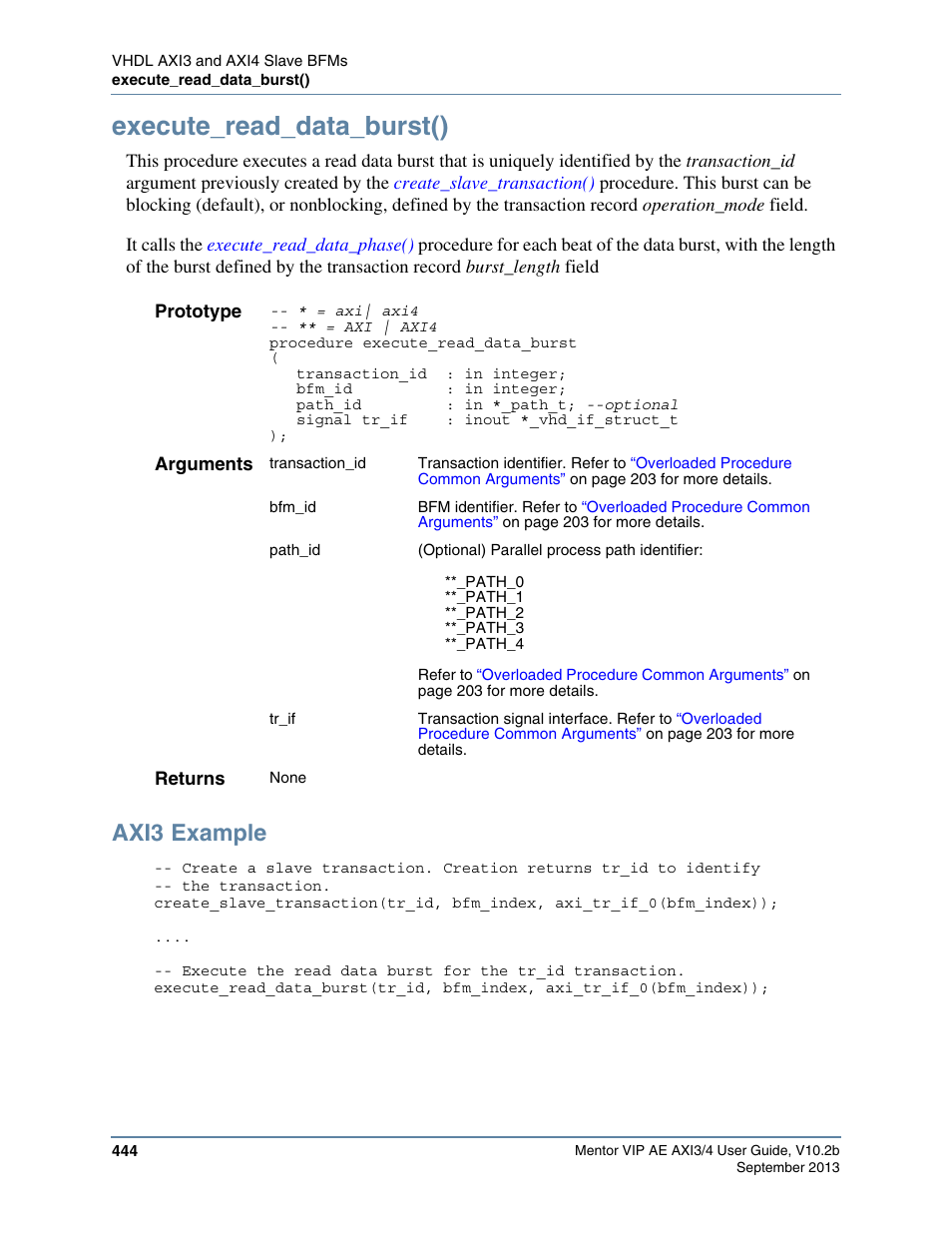 Execute_read_data_burst(), Axi3 example | Altera Mentor Verification IP Altera Edition AMBA AXI3/4TM User Manual | Page 464 / 783