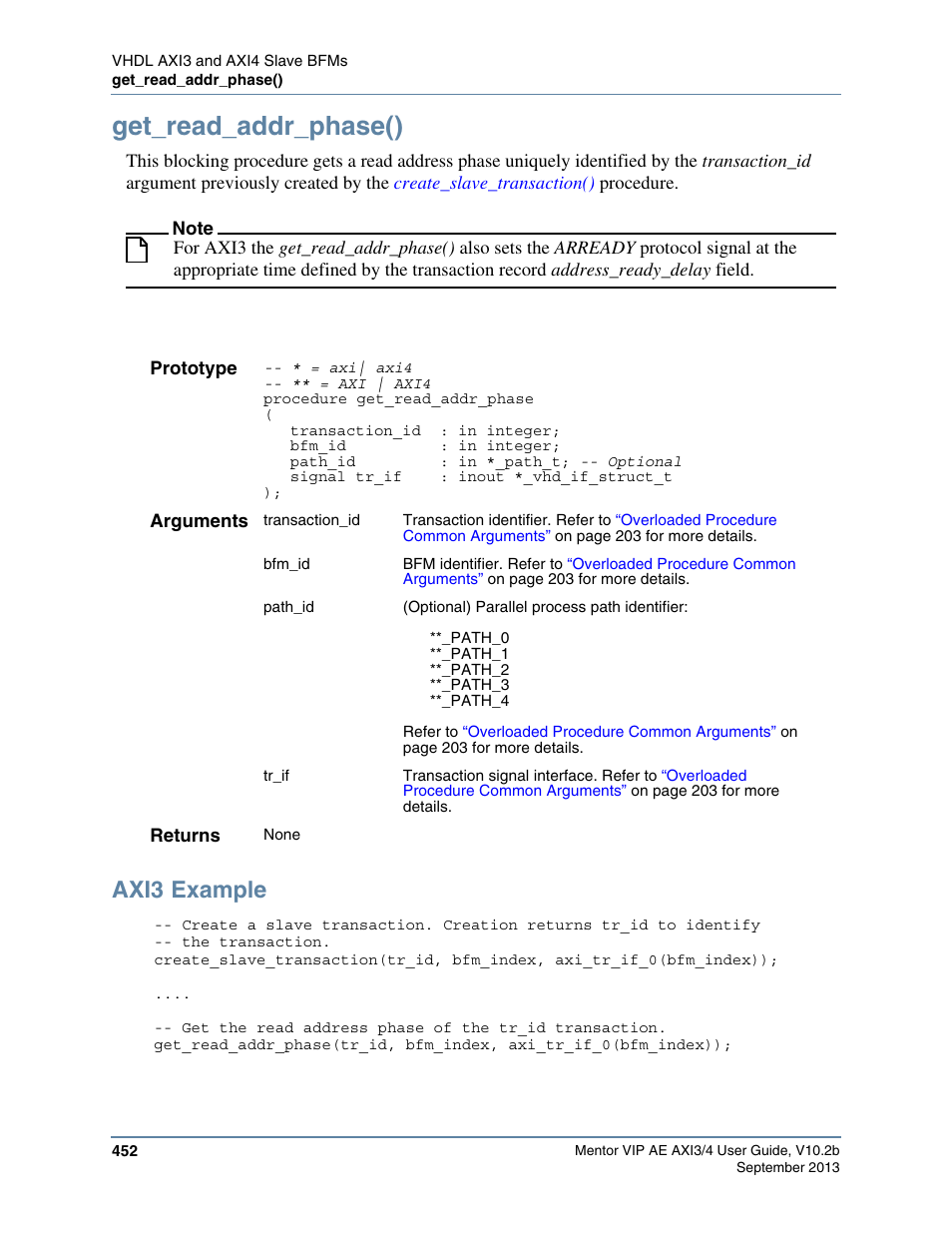 Get_read_addr_phase(), Axi3 example | Altera Mentor Verification IP Altera Edition AMBA AXI3/4TM User Manual | Page 472 / 783