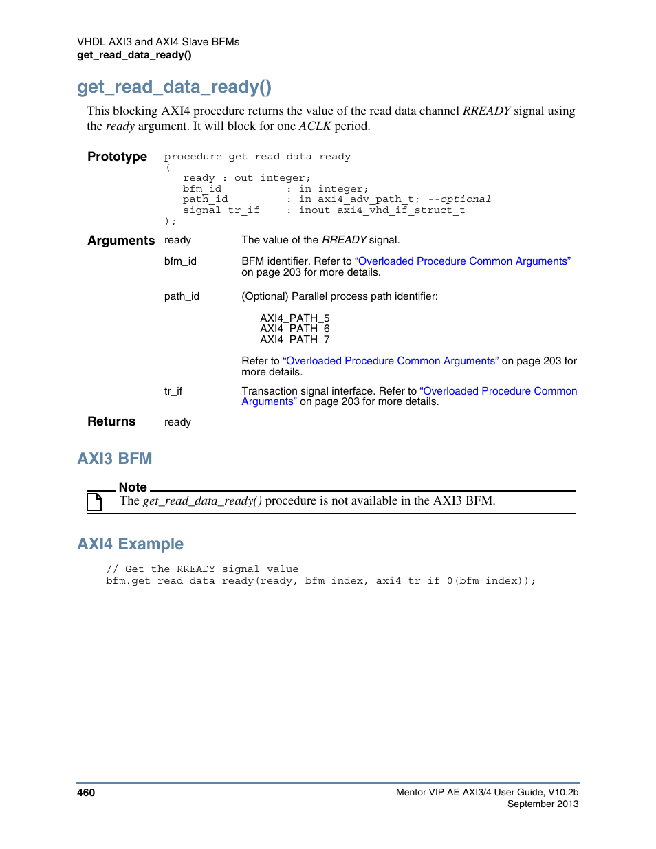 Get_read_data_ready(), Axi3 bfm, Axi4 example | Altera Mentor Verification IP Altera Edition AMBA AXI3/4TM User Manual | Page 480 / 783