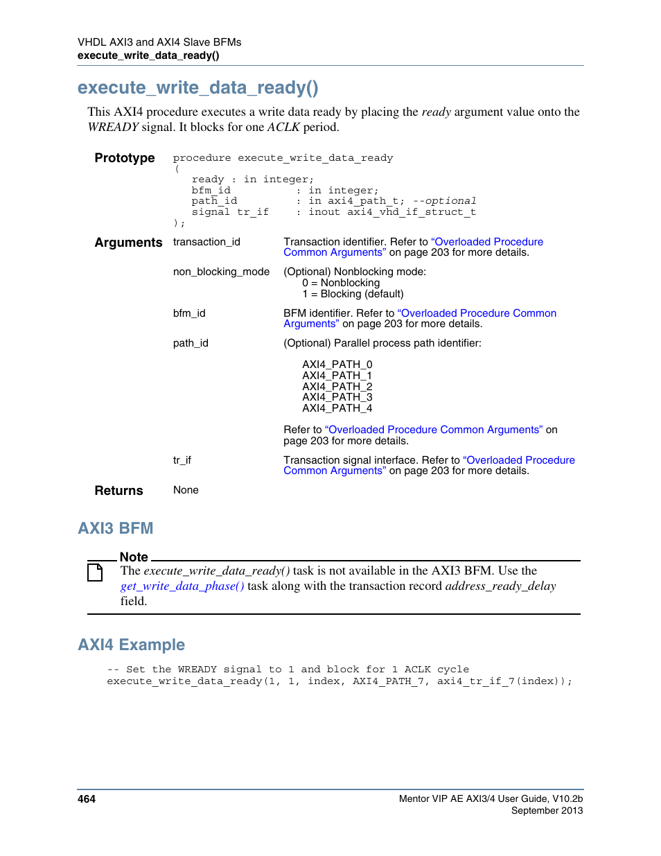 Execute_write_data_ready(), Axi3 bfm, Axi4 example | Altera Mentor Verification IP Altera Edition AMBA AXI3/4TM User Manual | Page 484 / 783