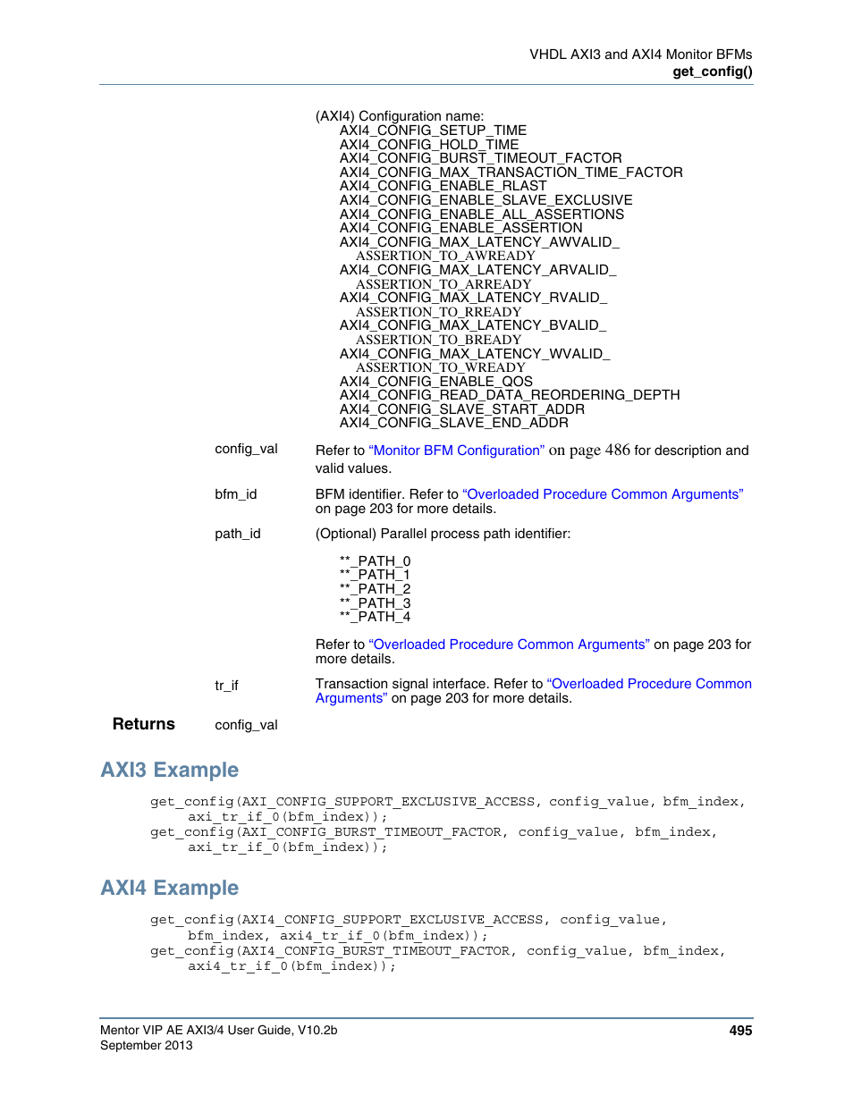 Axi3 example, Axi4 example | Altera Mentor Verification IP Altera Edition AMBA AXI3/4TM User Manual | Page 515 / 783
