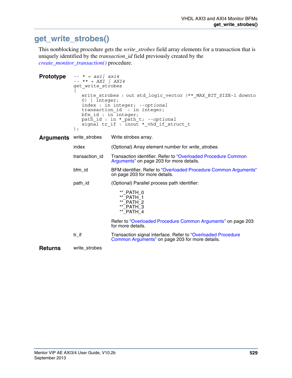 Get_write_strobes() | Altera Mentor Verification IP Altera Edition AMBA AXI3/4TM User Manual | Page 549 / 783