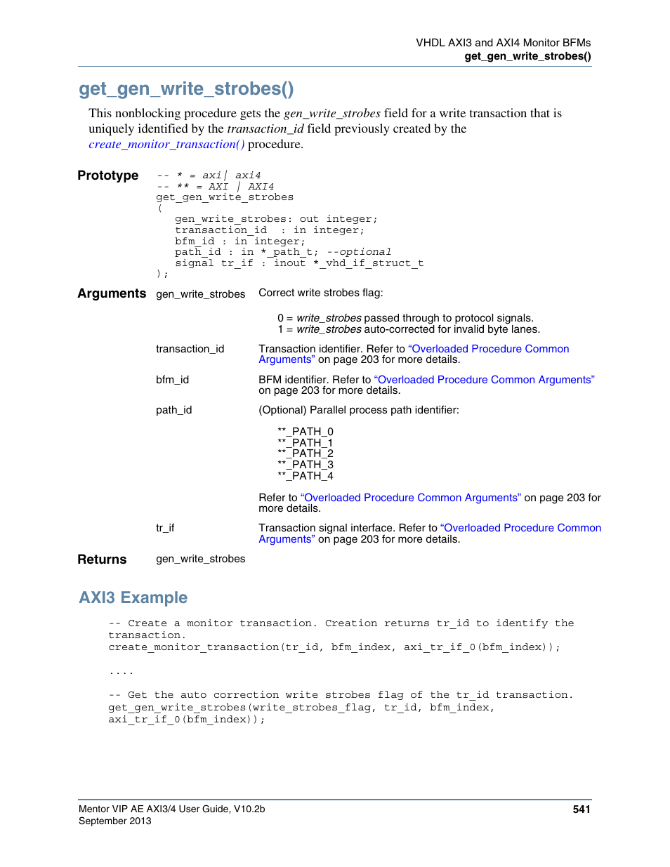 Get_gen_write_strobes(), Axi3 example | Altera Mentor Verification IP Altera Edition AMBA AXI3/4TM User Manual | Page 561 / 783