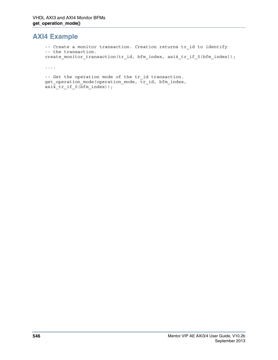 Axi4 example | Altera Mentor Verification IP Altera Edition AMBA AXI3/4TM User Manual | Page 566 / 783