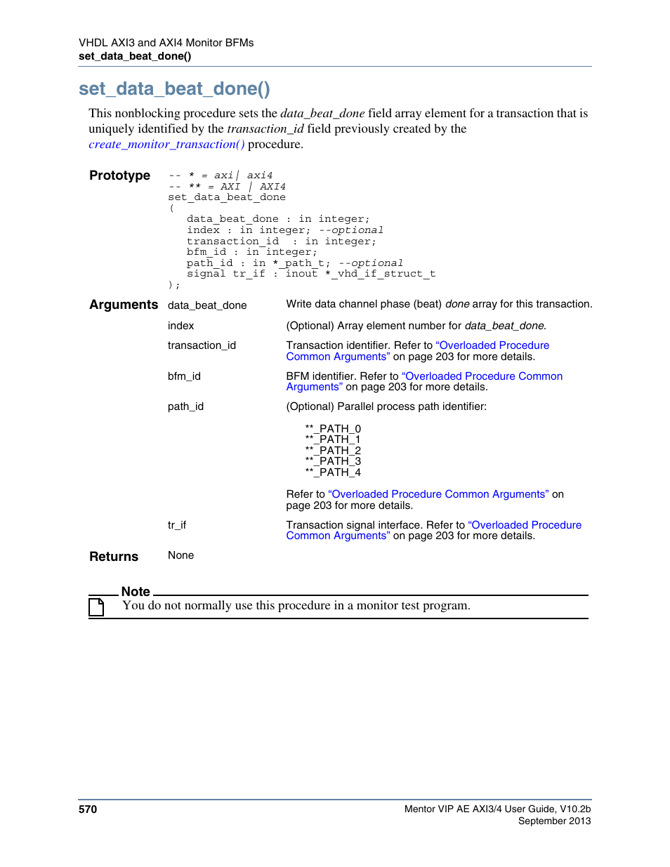 Set_data_beat_done() | Altera Mentor Verification IP Altera Edition AMBA AXI3/4TM User Manual | Page 590 / 783