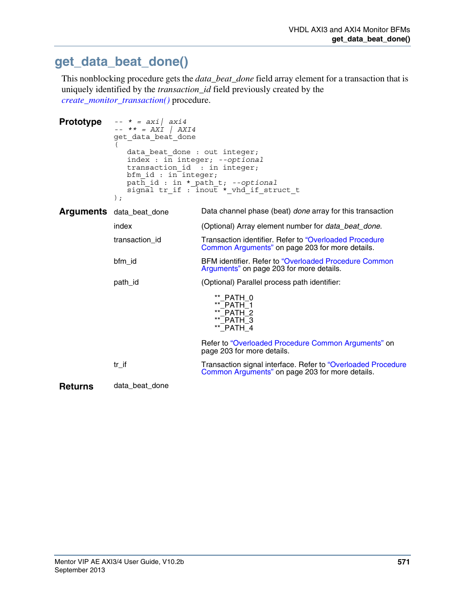 Get_data_beat_done() | Altera Mentor Verification IP Altera Edition AMBA AXI3/4TM User Manual | Page 591 / 783