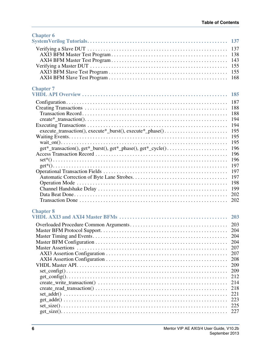 Altera Mentor Verification IP Altera Edition AMBA AXI3/4TM User Manual | Page 6 / 783