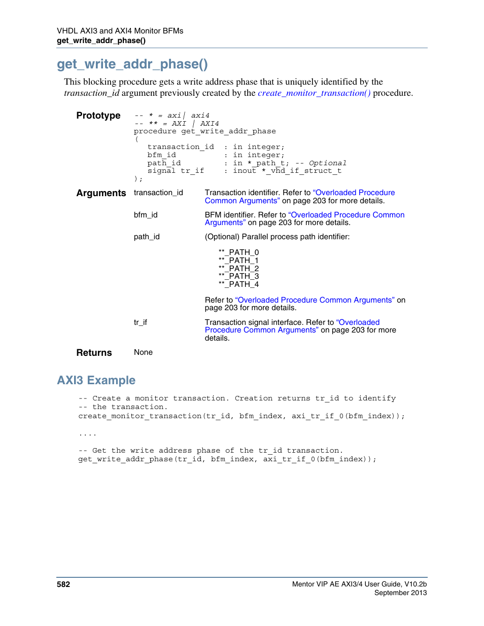 Get_write_addr_phase(), Axi3 example | Altera Mentor Verification IP Altera Edition AMBA AXI3/4TM User Manual | Page 602 / 783