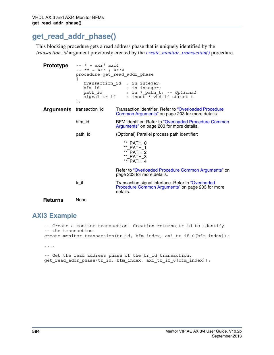 Get_read_addr_phase(), Axi3 example | Altera Mentor Verification IP Altera Edition AMBA AXI3/4TM User Manual | Page 604 / 783