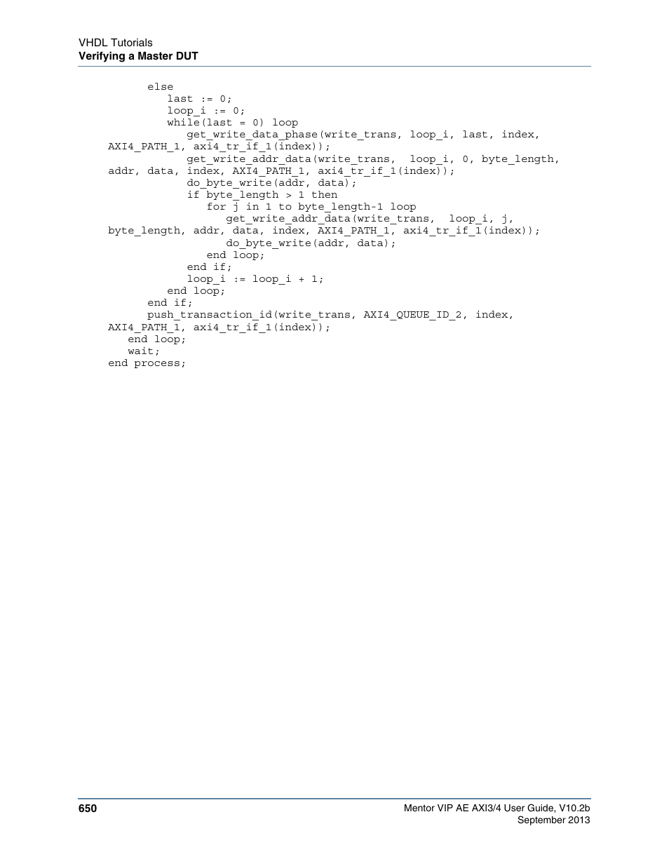 Altera Mentor Verification IP Altera Edition AMBA AXI3/4TM User Manual | Page 670 / 783