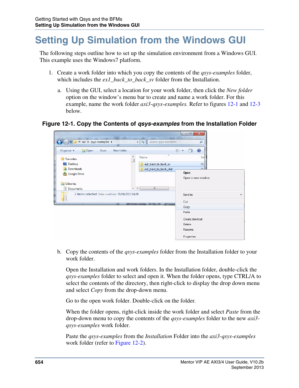 Setting up simulation from the windows gui, Figure 12-1. copy the contents of | Altera Mentor Verification IP Altera Edition AMBA AXI3/4TM User Manual | Page 674 / 783