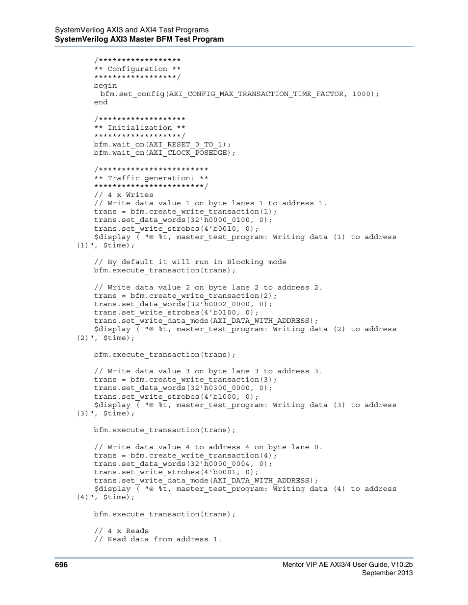 Altera Mentor Verification IP Altera Edition AMBA AXI3/4TM User Manual | Page 716 / 783