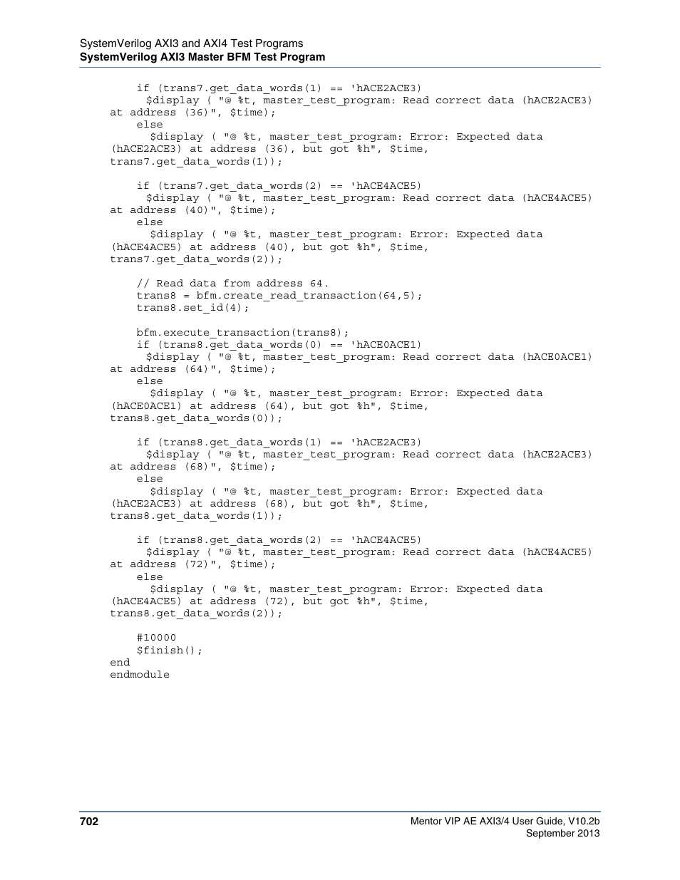 Altera Mentor Verification IP Altera Edition AMBA AXI3/4TM User Manual | Page 722 / 783