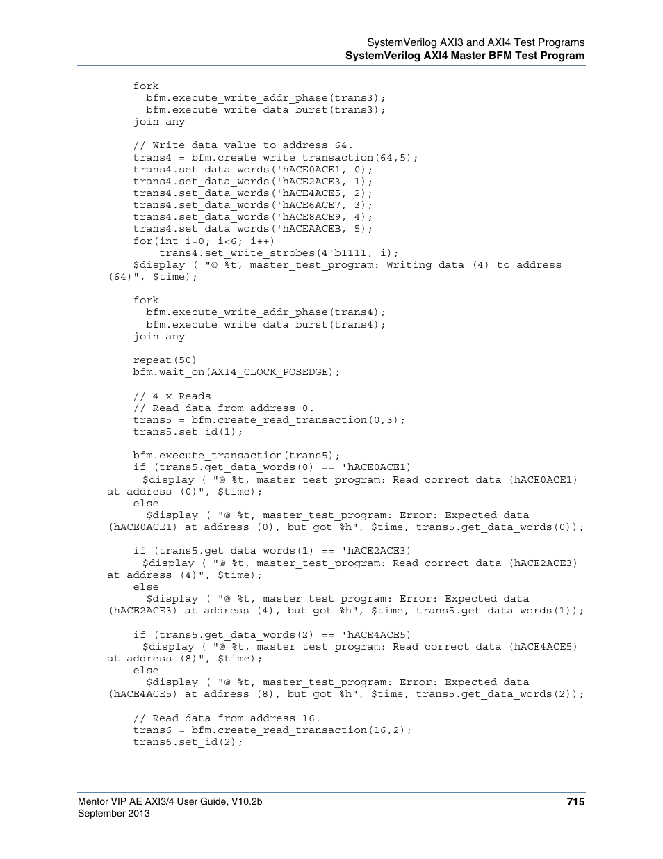Altera Mentor Verification IP Altera Edition AMBA AXI3/4TM User Manual | Page 735 / 783