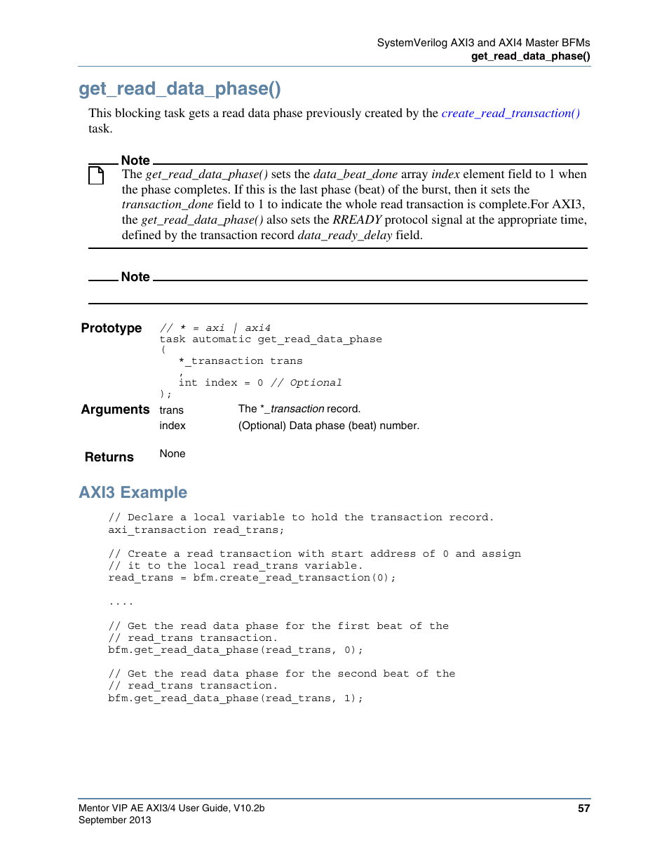 Get_read_data_phase(), Axi3 example, You call the | Altera Mentor Verification IP Altera Edition AMBA AXI3/4TM User Manual | Page 75 / 783