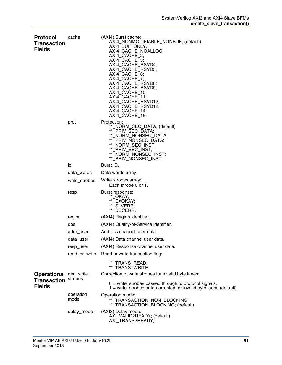 Altera Mentor Verification IP Altera Edition AMBA AXI3/4TM User Manual | Page 99 / 783