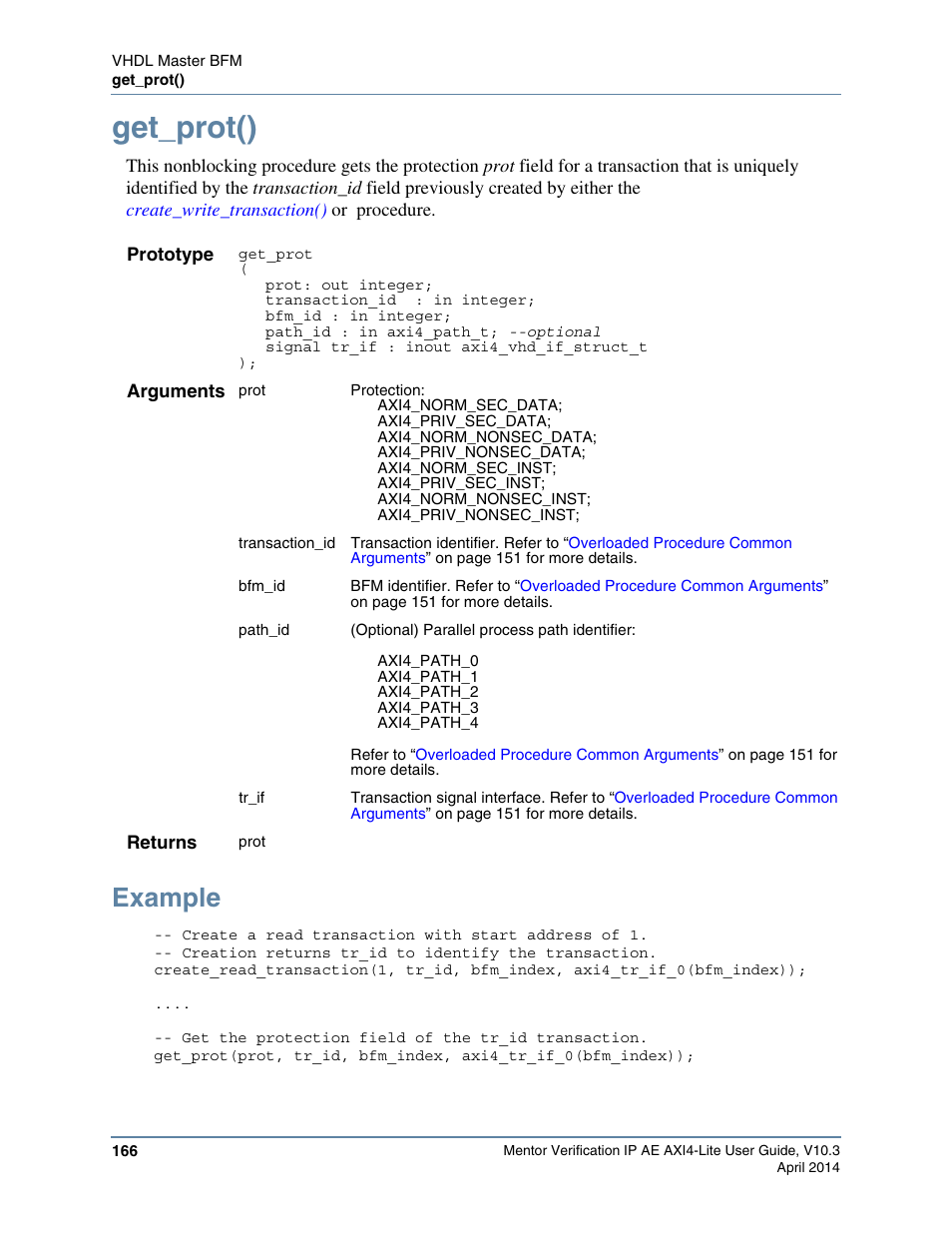 Get_prot(), Example | Altera Mentor Verification IP Altera Edition AMBA AXI4-Lite User Manual | Page 166 / 413