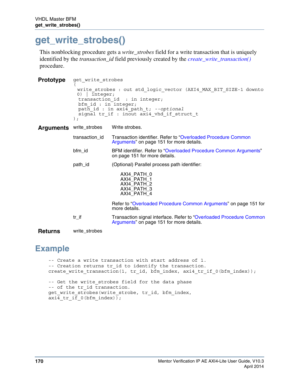 Get_write_strobes(), Example | Altera Mentor Verification IP Altera Edition AMBA AXI4-Lite User Manual | Page 170 / 413