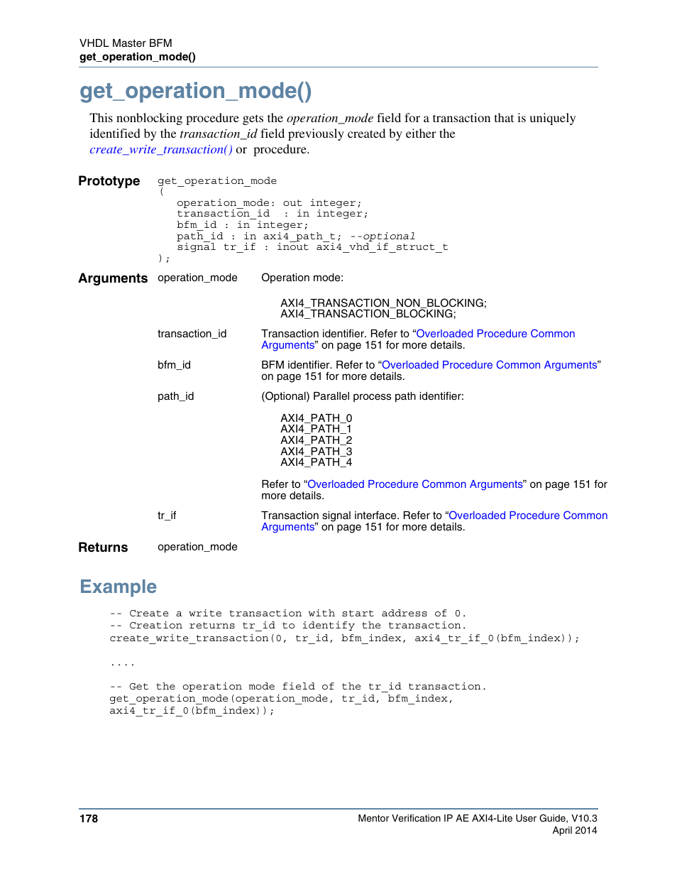 Get_operation_mode(), Example | Altera Mentor Verification IP Altera Edition AMBA AXI4-Lite User Manual | Page 178 / 413