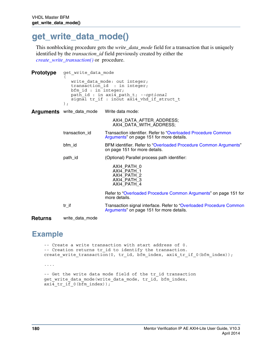 Get_write_data_mode(), Example | Altera Mentor Verification IP Altera Edition AMBA AXI4-Lite User Manual | Page 180 / 413