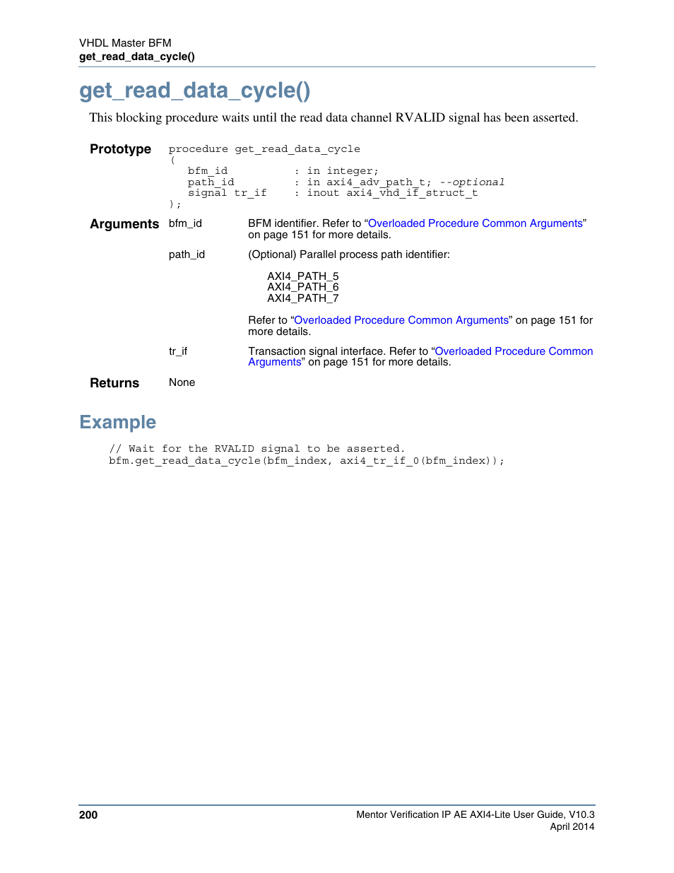 Get_read_data_cycle(), Example | Altera Mentor Verification IP Altera Edition AMBA AXI4-Lite User Manual | Page 200 / 413