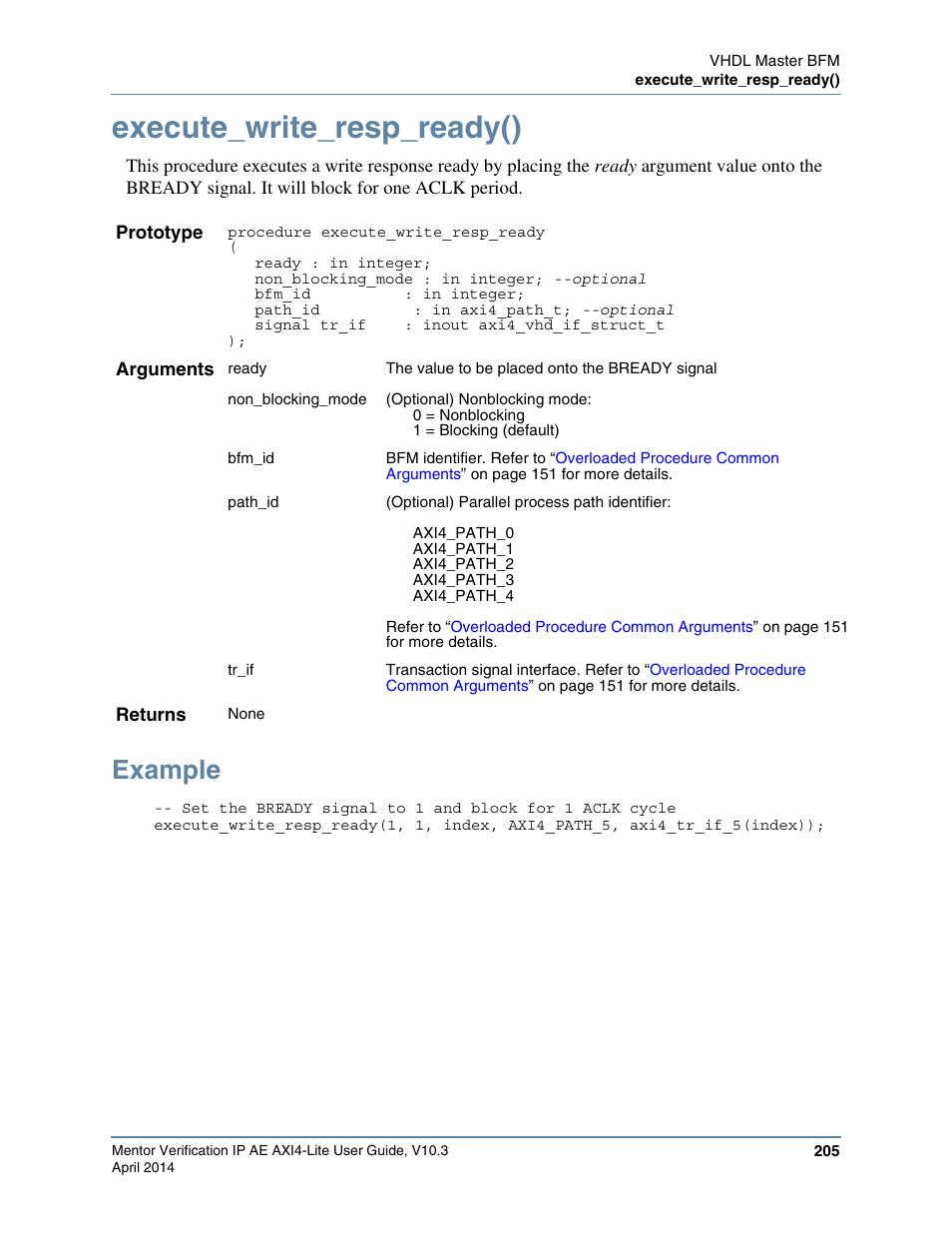 Execute_write_resp_ready(), Example | Altera Mentor Verification IP Altera Edition AMBA AXI4-Lite User Manual | Page 205 / 413