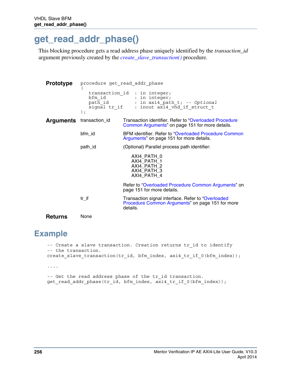 Get_read_addr_phase(), Example | Altera Mentor Verification IP Altera Edition AMBA AXI4-Lite User Manual | Page 256 / 413
