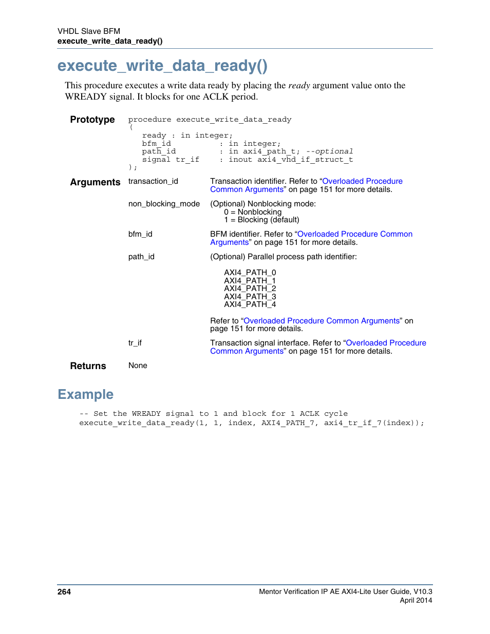 Execute_write_data_ready(), Example | Altera Mentor Verification IP Altera Edition AMBA AXI4-Lite User Manual | Page 264 / 413