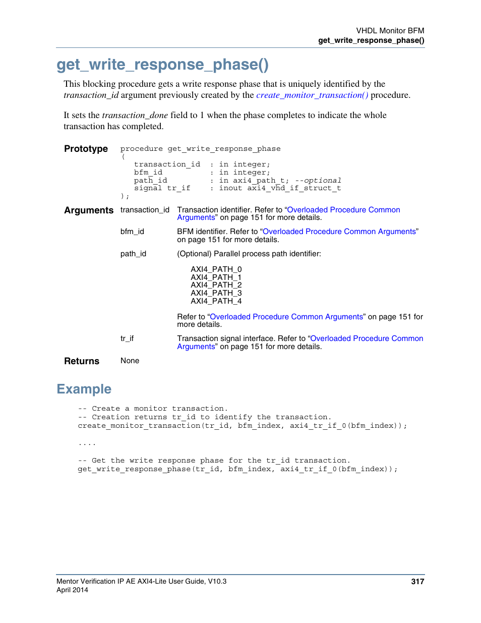 Get_write_response_phase(), Example | Altera Mentor Verification IP Altera Edition AMBA AXI4-Lite User Manual | Page 317 / 413