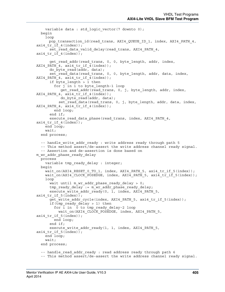 Altera Mentor Verification IP Altera Edition AMBA AXI4-Lite User Manual | Page 405 / 413