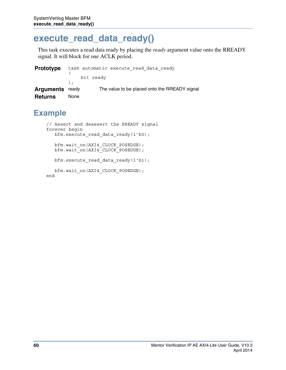 Execute_read_data_ready(), Example | Altera Mentor Verification IP Altera Edition AMBA AXI4-Lite User Manual | Page 60 / 413